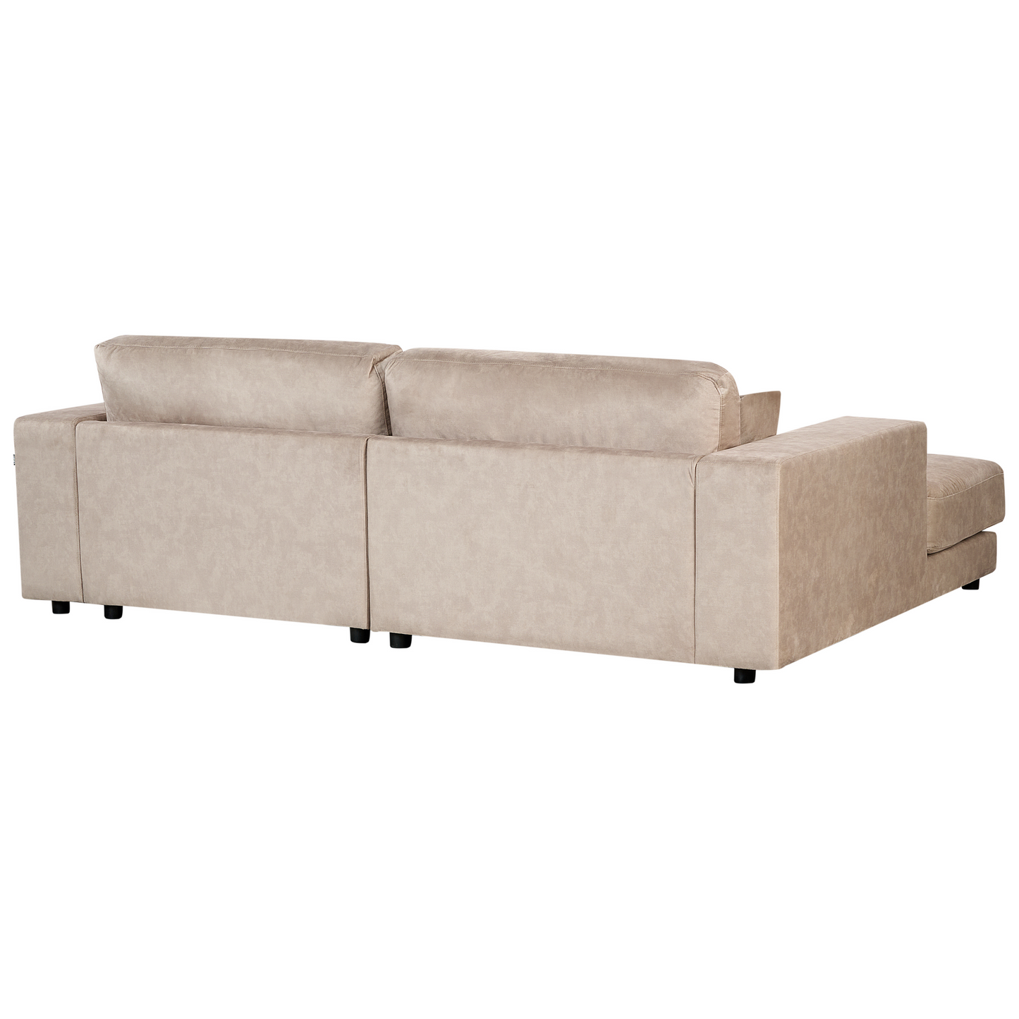 3-Sitzer Ecksofa Samtstoff beige rechtsseitig LOFOTEN