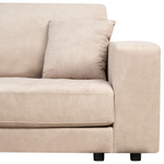 3-Sitzer Ecksofa Samtstoff beige rechtsseitig LOFOTEN