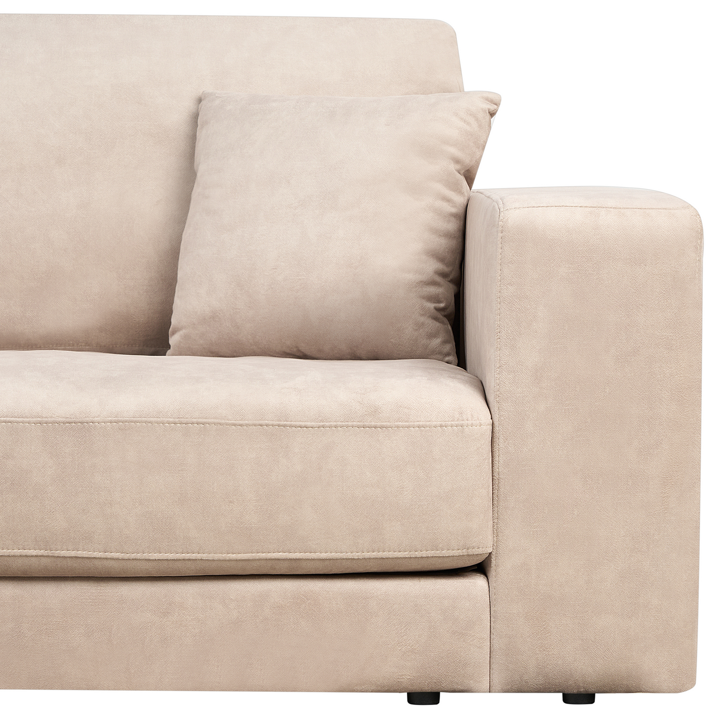3-Sitzer Ecksofa Samtstoff beige rechtsseitig LOFOTEN