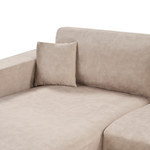 3-Sitzer Ecksofa Samtstoff beige rechtsseitig LOFOTEN