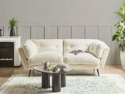 3-Sitzer Sofa Bouclé weiss LENVIK
