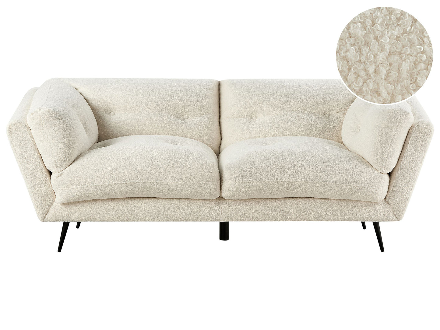 3-Sitzer Sofa Bouclé weiss LENVIK