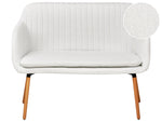2-Sitzer Küchensofa Bouclé cremeweiss / heller Holzfarbton TABY