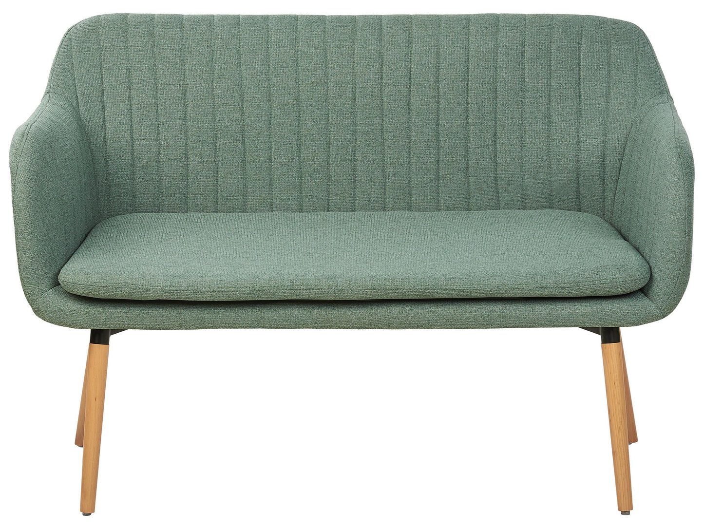 2-Sitzer Küchensofa Stoff grün / heller Holzfarbton TABY