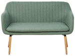 2-Sitzer Küchensofa Stoff grün / heller Holzfarbton TABY