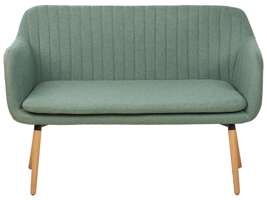 2-Sitzer Küchensofa Stoff grün / heller Holzfarbton TABY