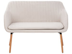 2-Sitzer Küchensofa Stoff hellbeige / heller Holzfarbton TABY