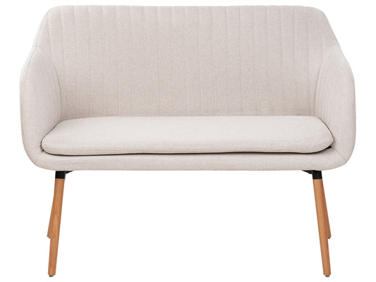 2-Sitzer Küchensofa Stoff hellbeige / heller Holzfarbton TABY