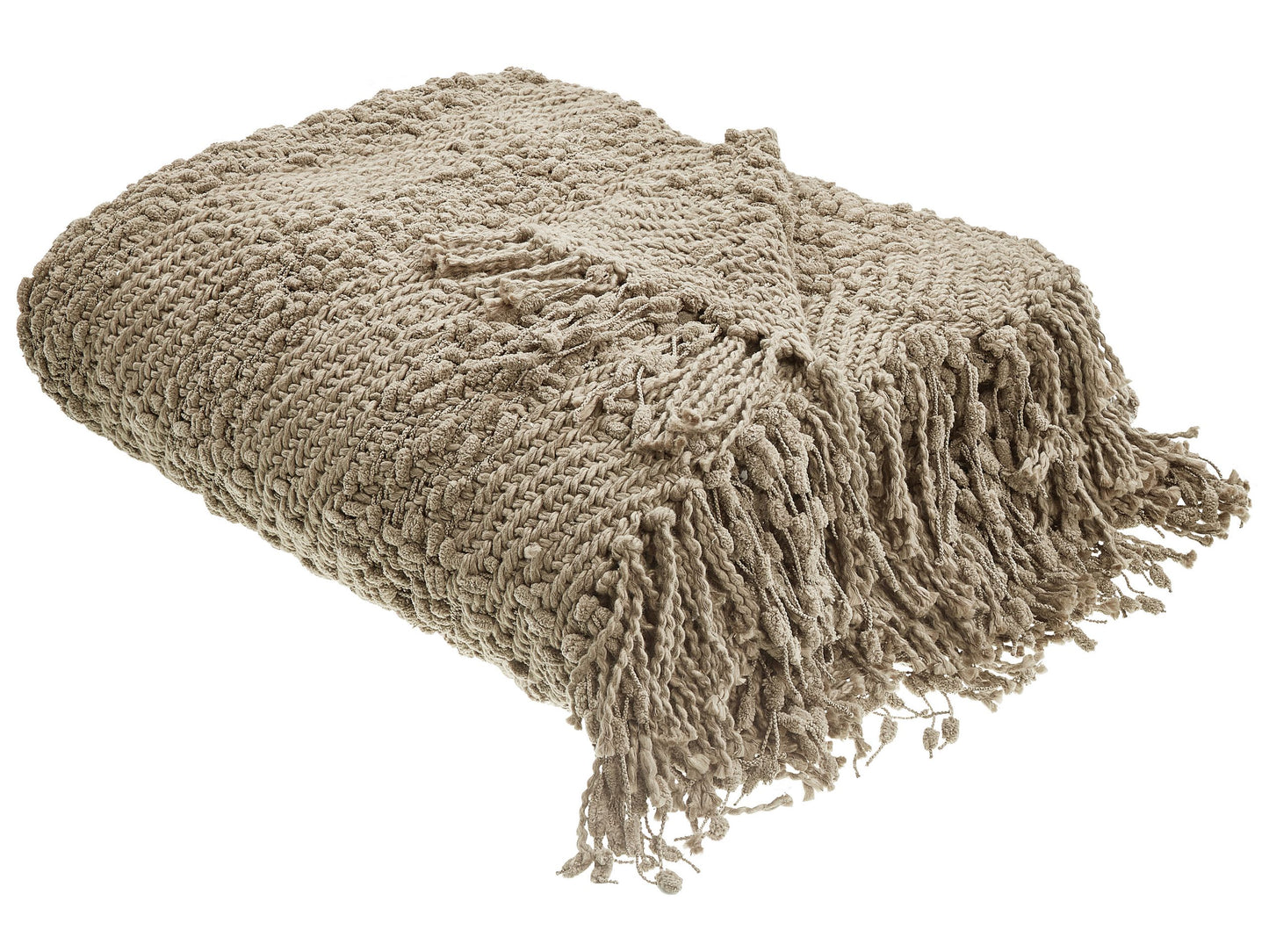 Kuscheldecke VELLA Baumwolle 150 x 200 cm Taupe