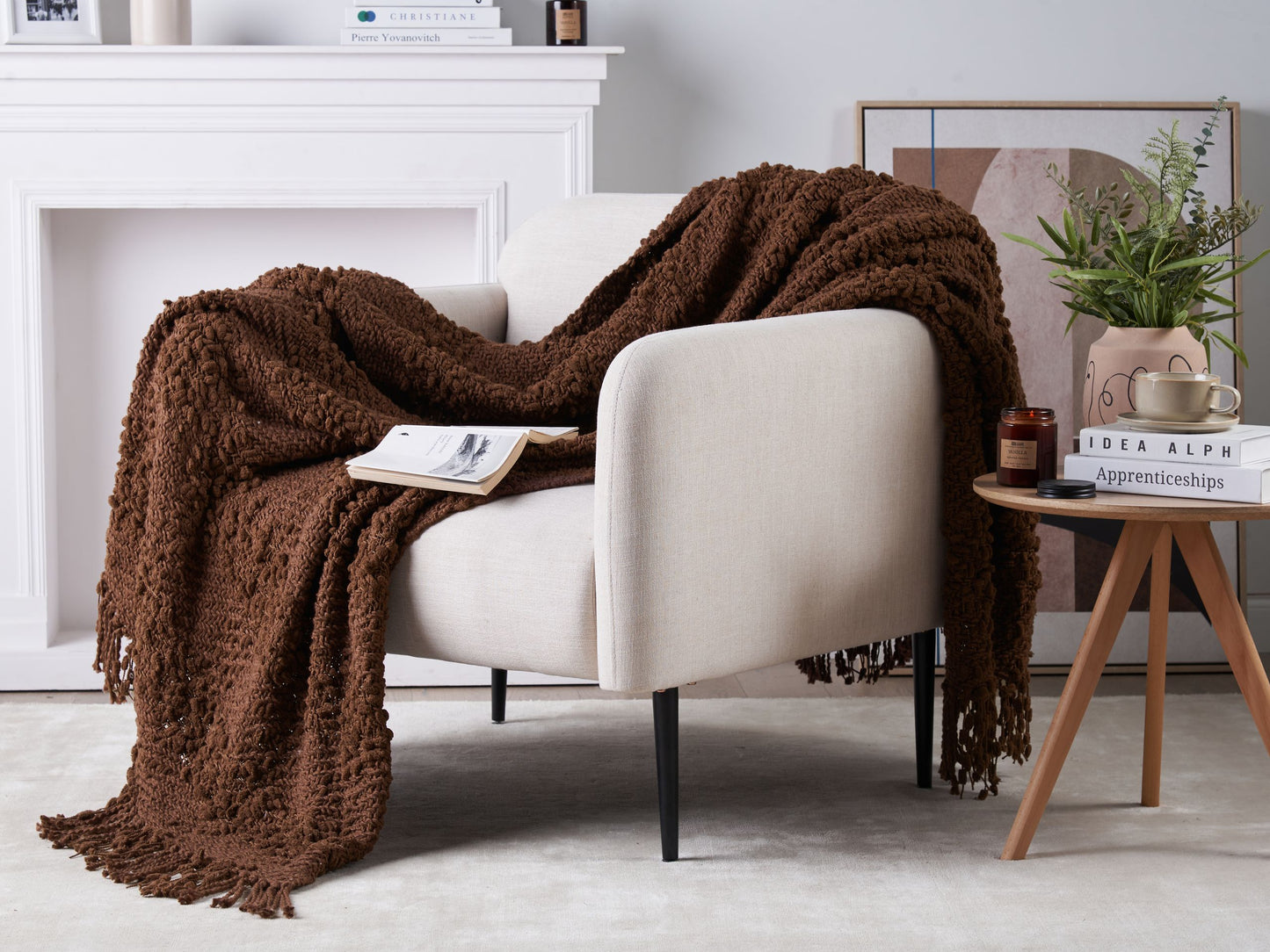 Kuscheldecke VELLA Baumwolle 150 x 200 cm Braun