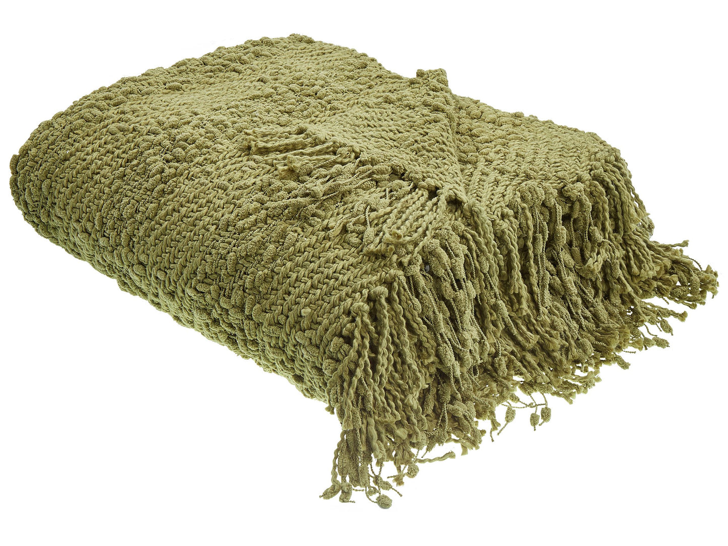 Kuscheldecke VELLA Baumwolle 150 x 200 cm Olivgrün