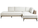 Ecksofa Stoff cremeweiss linksseitig modular MYKEN