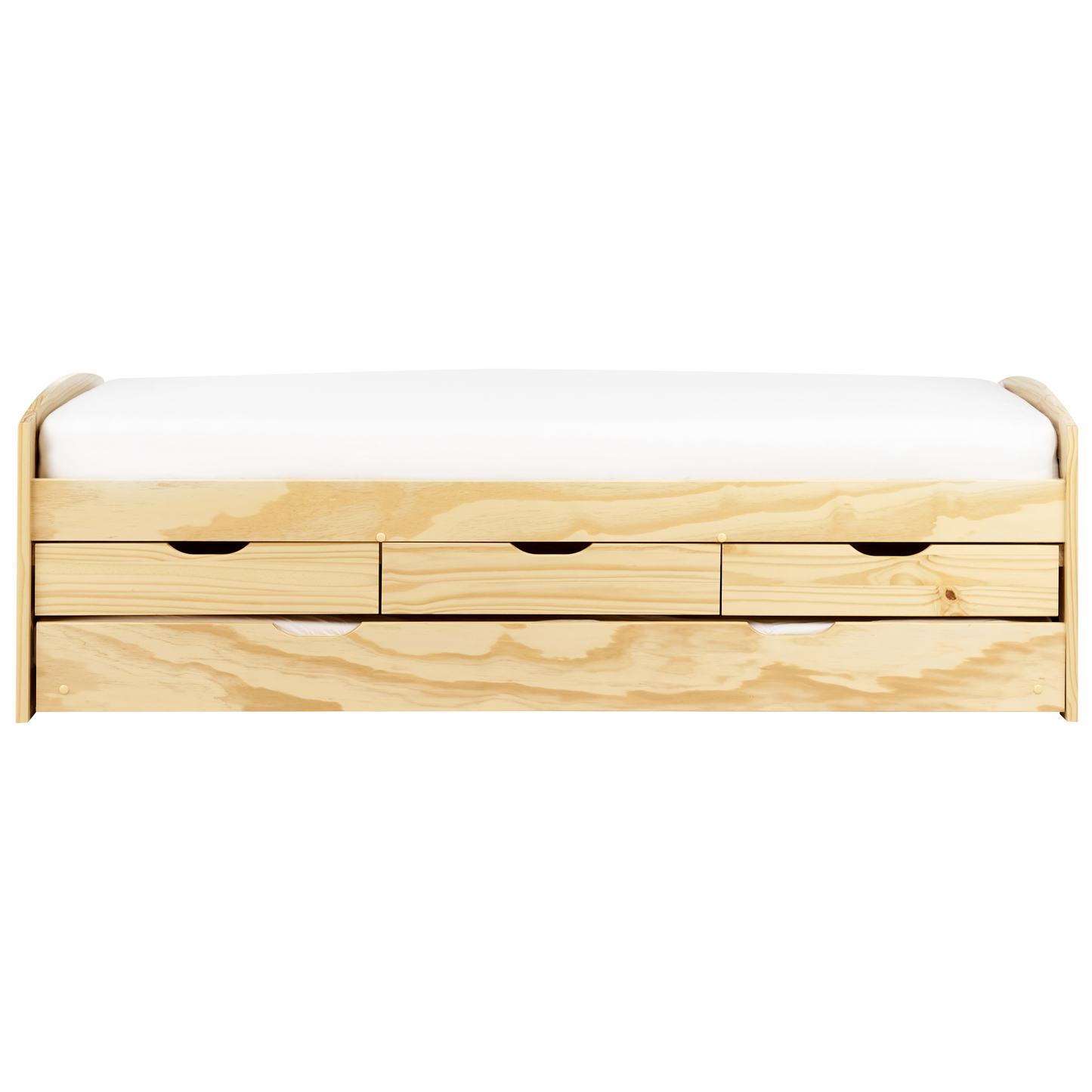 Ausziehbett Kiefernholz PETIVILLE 90 x 200 cm Hellbraun