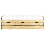 Ausziehbett Kiefernholz PETIVILLE 90 x 200 cm Hellbraun