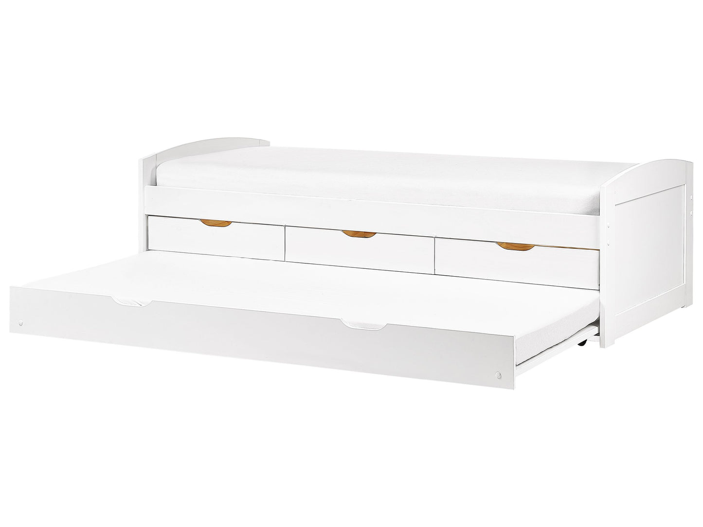 Ausziehbett Kiefernholz PETIVILLE 90 x 200 cm Weiss