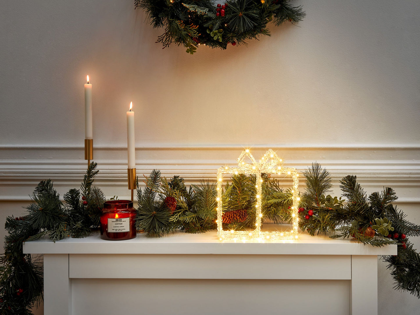 Outdoor Weihnachtsbeleuchtung LED weiss Geschenk 25 cm KEMI