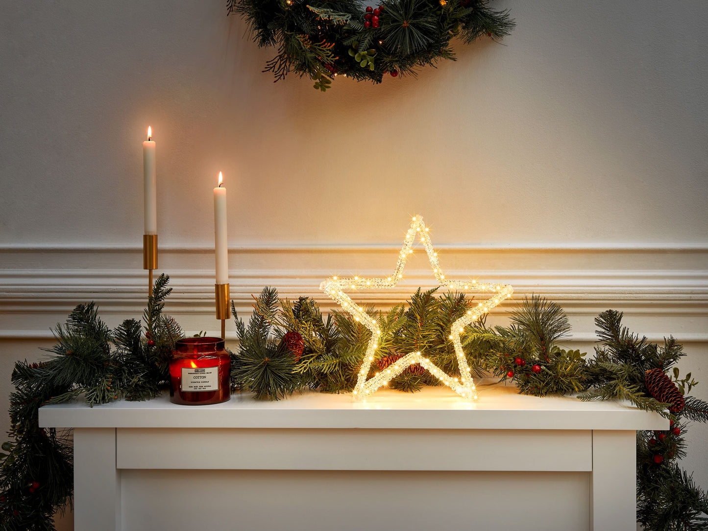 Outdoor Weihnachtsbeleuchtung LED weiss Sternform 31 cm SIMO