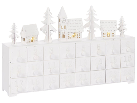 Adventskalender LED weiss Weihnachtsdorf MUONIO