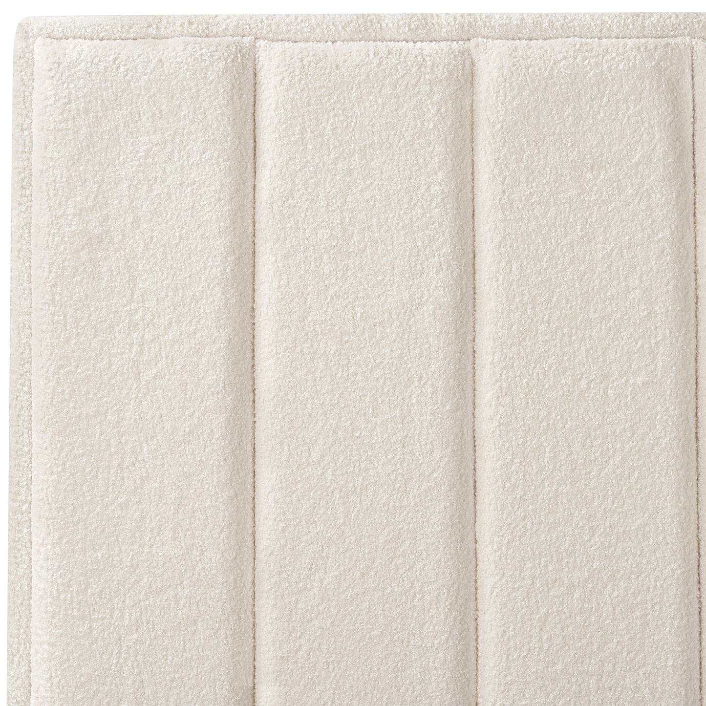 Bett mit Stauraum Bouclé SEZANNE 180 x 200 cm Cremeweiss