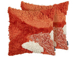 Dekokissen 2er Set SAGENIA Baumwolle 45 x 45 cm Orange Abstraktes Muster