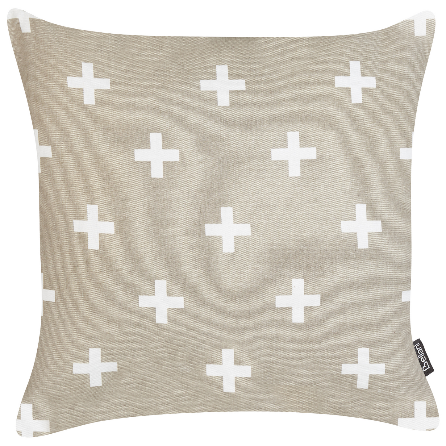 Dekokissen 2er Set VELLEIA Baumwolle 45 x 45 cm Taupe Geometrisches Muster