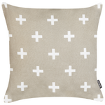 Dekokissen 2er Set VELLEIA Baumwolle 45 x 45 cm Taupe Geometrisches Muster