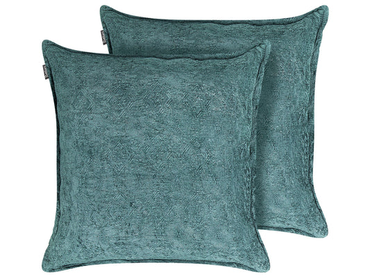 Dekokissen 2er Set VERPIS Baumwolle 50 x 50 cm Blau Ohne Muster