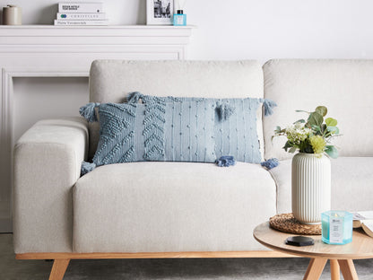 Dekokissen 2er Set VALVARIA Baumwolle 30 x 50 cm Blau ZickZack-Muster