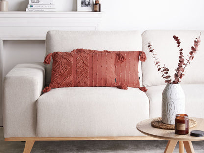 Dekokissen 2er Set VALVARIA Baumwolle 30 x 50 cm Rot ZickZack-Muster