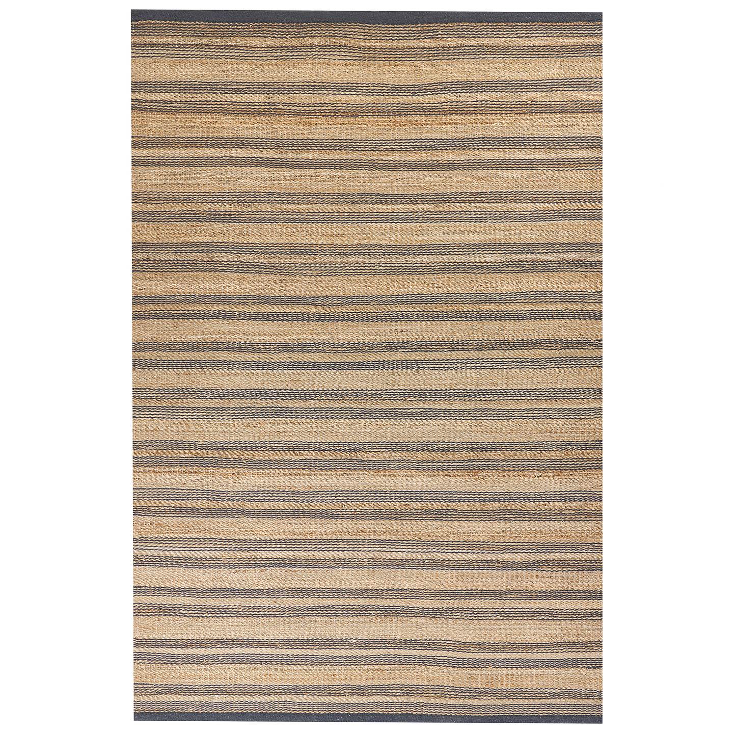 Teppich Jute beige / grau 160 x 230 cm Streifenmuster Kurzflor zweiseitig BUDHO