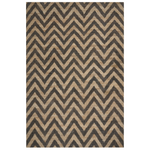 Teppich Jute beige / schwarz 200 x 300 cm ZickZack-Muster Kurzflor DEDEPINARI