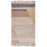 Teppich Jute braun 80 x 150 cm geometrisches Muster Kurzflor SAMLAR 