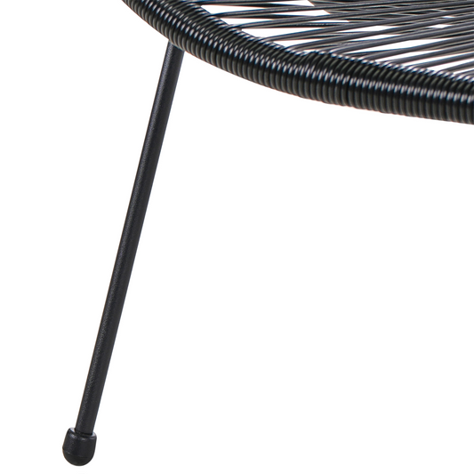 Gartenbank ACAPULCO II 113 cm Polyrattan Schwarz