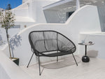 Gartenbank ACAPULCO II 113 cm Polyrattan Schwarz