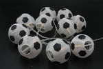 LED Solar Lampion Kette mit 10 LED Fussball, L: 180cm+ Anschlusskabel 100cm, Outdoor