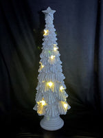 LED Tannenbaum weiss aus Magnesia mit 8 LED H78cm
