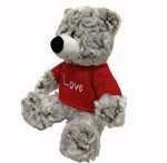 Plüschbär sitzend mit rotem T-Shirt LOVE Grösse15x21x20cm