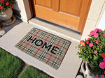 Fussmatte Home grau kariert Grösse 60x40cm