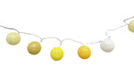 LED Lichterkette Cotton Ball "gelb" mit 10 LED 
L: 135cm
D: Kugeln 6cm