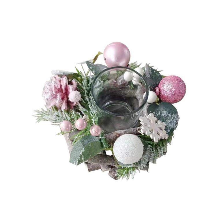 Kerzenhalter Xmas aus Holz
mit Dekorationselementen
für eine Kerze oder Teelicht