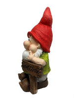 Gartenzwerg stehend mit Schild Welcome 18x23x41cm