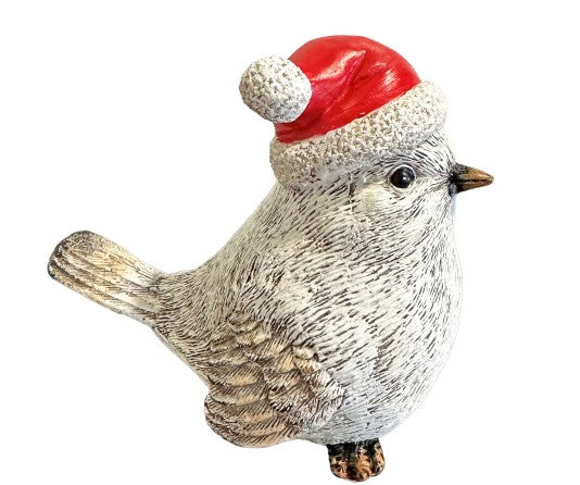 Deko Vogel mit roter XMAS Mütze