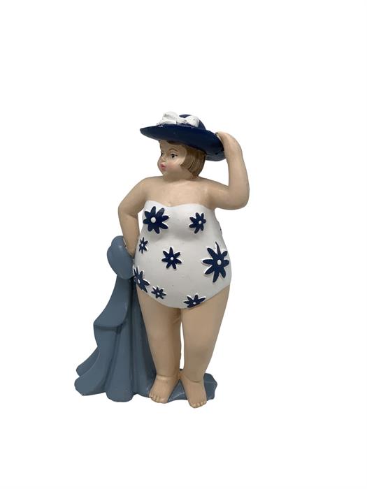 Deko "Swimming Girl" stehend 
aus Polyresin 
Farbe: Weiss 
B:9cm T:4cm H:15cm