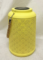 LED Solar Laterne in Gelb aus Metall D15.5cm H25.5cm