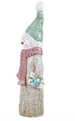 LED Deko Figur Schneemann mit Geschenk in der Hand mit 4 LED