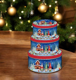 Guetzlidosen 3er Set rund mit XMAS Motiv Wichtel Weissblech