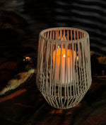 LED Solar Laterne Farbe: grau mit Solar Kerze weiss Grösse Laterne 27x27x31cm