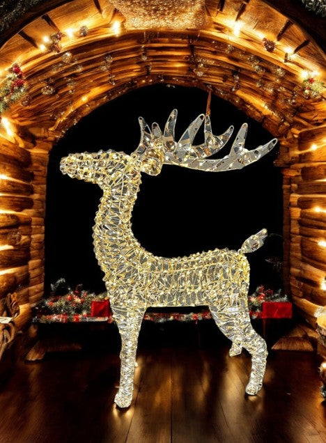 LED Rentier gold Outdoor aus Metall mit 600LED Micro Light goldige PET Streifen