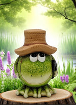 Deko Frosch 
mit Hut und Schaufel
16 x16.5 x23.2cm