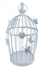 Deko Blumenkäfig in Weiss
mit Schmetterling Design
Grösse 17.5 x 30cm